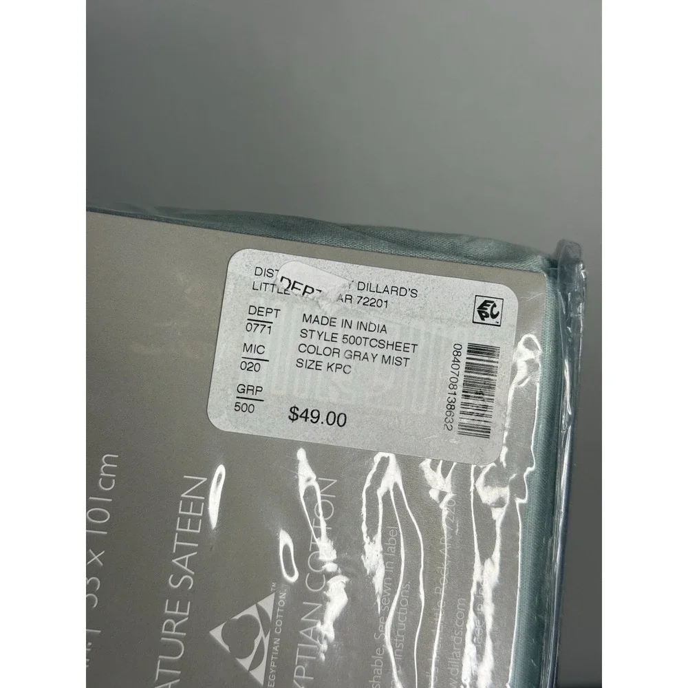 Noble Excellence NE Grey Mist King Size Pillowcases Set New Blue 500ct